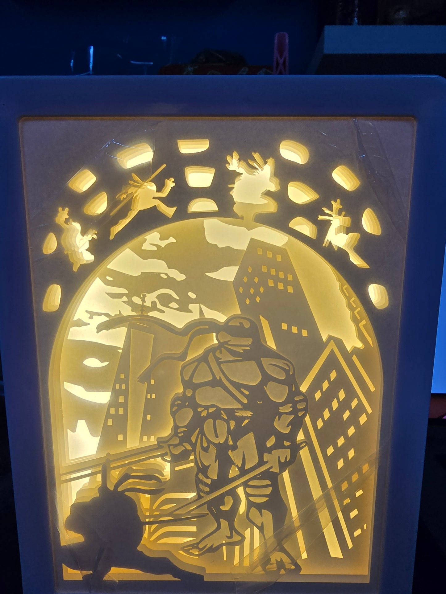 Teenage mutant ninja turtle shadow box lights
