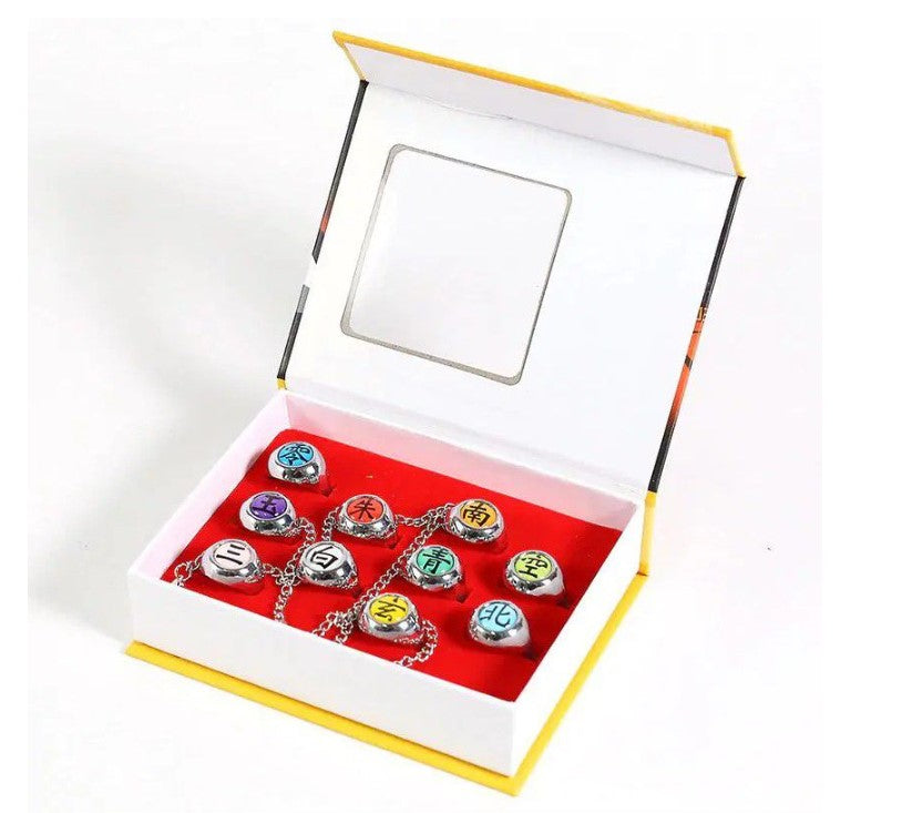 Naruto Akatsuki Member Ring 10 Pcs/Set Collectable