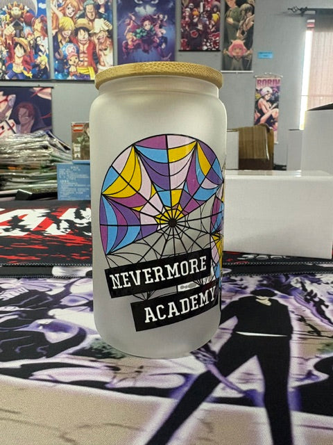 Nevermore academy drinking tumbler with straw